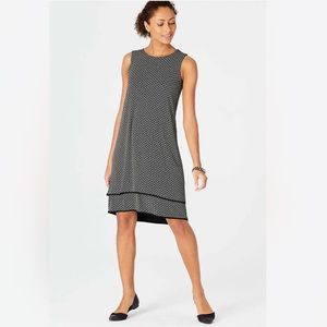 J. Jill Wearever Collection Layered Elliptical Dress Printed Sleeveless M